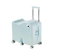 Dalumian Bagage Cabine pour Enfants, Valise à roulettes sur laquelle on Peut s'asseoir pour Le Voyage, Bagage Rigide et léger à 6 Roues avec Serrure à Combinaison, Valise-Trottinette(Cyan-Blue,24")