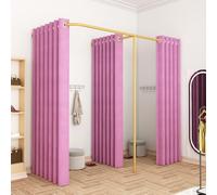 Dalumian Cabines d'essayage en F, Cabine d'essayage Murale avec 3 Rideaux occultants, pour boutiques de vêtements, Hauteur 200 cm(B,1.8 * 0.8 * 2.0m)