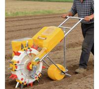 Dalumian Épandeur de semences Manuel, semoir à Une Roue pour semis en Ligne, Rouleau de semis pour Jardin, épandeur d'engrais avec Buses, semoir Manuel pour Jardin pour soja, arachides(5 Nozzles)