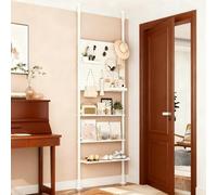 Dalumian Étagère Haute et étroite derrière Porte, étagère Haute et Fine à Fixation par Tension, Organiseur Mural Panneau perforé avec étagère, Support télescopique pour jardinière (218-268cm)(B,62CM)