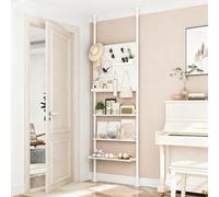 Dalumian Étagère Murale à Fixation par Tension pour Livres Hauts et Fins, étagère derrière la Porte, Organiseur Mural en Panneau perforé, présentoir Mural Ouvert, Hauteur de 2,2 m à 2,7 m(52cm)