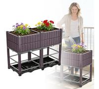 Dalumian Jardinière surélevée, Support étroit pour Plantes avec Trous de Drainage, en polypropylène, bac de Culture surélevé pour terrasse, Jardin, Balcon, Utilisation intérieure ou extérieure(A)