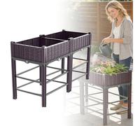 Dalumian Jardinière surélevée, Support étroit pour Plantes avec Trous de Drainage, en polypropylène, bac de Culture surélevé pour terrasse, Jardin, Balcon, Utilisation intérieure ou extérieure(B)