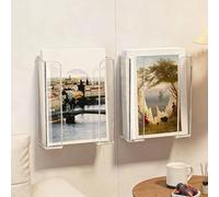 Dalumian Lot de 2 porte-revues transparents, porte-brochures et dépliants, organiseur de documents, étagère murale élégante en polystyrène pour écoles, salons, bureaux et salles d'attente