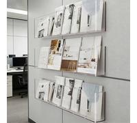 Dalumian Présentoir à magazines et brochures en acrylique, étagère murale transparente, organisateur de documents et de dépliants, porte-disques pour salle d'attente, salon ou bureau(3 Pack)