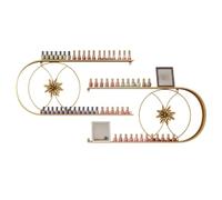 Dalumian Présentoir de Vernis à Ongles en métal en Forme de U, présentoir Multifonctionnel à Suspendre, 4 Niveaux, présentoir pour cosmétiques, Rouges à lèvres, parfums, pour Salon (2 pièces)(Gold,A)
