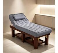 Dalumian Table de Massages en Bois Robuste, Table de kinésithérapie | Dossier réglable et rangement sous le lit, mousse de 10 cm, table d'examen médical, lit de soins du visage/spa(A,185cm)