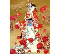 DALWI Peinture Par Numéros Sur Toile Portraits Kit De Bricolage Peinture À L'Huile Avec Numéros De Femmes Japonaises 40x50cm