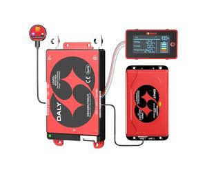 DALY BMS Balance 12V 100A Display- Smart 1A Active Balance BMS 4S avec écran LCD 3 Pouces, Module WiFi Bluetooth Compatible RS485 Can pour Batterie LiFePO4 pour Centrale électrique Portable