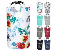 Dalykate grand panier a linge 82l Bollable a linge en tissu oxford a lavage a linge Oxford Bagure de linge avec des poignees de lavage impermeabl
