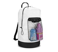 Dalykate Sac à dos à linge, sac à linge avec bretelles et poche en maille en nylon durable avec cordon de serrage pour l'université, les voyages, la buanderie, l'appartement