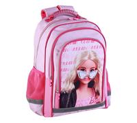 DAM Barbie Fashion sac à dos primaire à double compartiment, grande capacité et adaptable à chariot. 30x17x41,5 Cm. Couleur: Rose