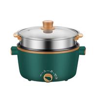 DAM Casserole électrique, cuiseur à vapeur, multifonction. 3 températures. Antiadhésif, double niveau. 33x28x23 Cm. Vert Foncé