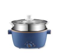 DAM Casserole électrique, cuiseur vapeur, multifonction. 3 températures. Antiadérent, double niveau. 33x28x23 Cm. Bleu