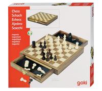 Jeu d'Echecs magnétique avec tiroirs, Jeu en Bois Goki G