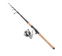 DAM Impressa Tele Spinning Combo, canne à pêche et moulinet pour la pêche en eau douce du brochet et du sandre, solide, léger et polyvalent, noir, 2.40m canne modérément rapide moulinet de taille 3000