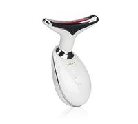 DAM Instrument de beauté pour le cou et le visage avec lumière pulsée LED Éclairage et rajeunissement de la peau. 9 x 6,5 x 12 cm. Couleur : blanc