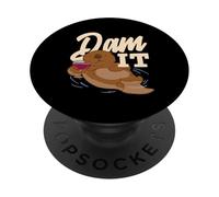 Dam It Animal Lovers, Dessin animé Otter Gang PopSockets PopGrip Adhésif