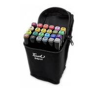 DAM Lot de 24 marqueurs de couleurs assorties. Double pointe : fine et large sur le même feutre. 1,6 x 1,6 x 15,3 cm. Couleur : multicolore