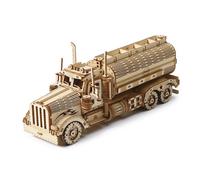 DAM Maquette en bois 3D, conception de camion citerne avec mouvement mécanique. 307 pièces. 22,2x7x10 cm. Couleur : Bois