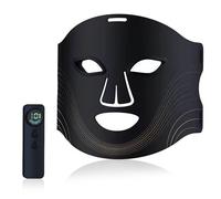 DAM Masque facial de traitement de lumière LED avec 7 couleurs et 3 niveaux d'intensité de luminosité. 29,5x2x20 Cm. Couleur : Noir