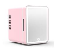 DAM Mini réfrigérateur portable pour maquillage de 6 litres, mode d'éclairage miroir LED. Froid/Chaud (2-65 C) 24x17x25 Cm. Rose