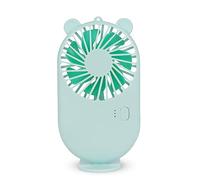DAM. Mini ventilateur portable avec batterie de 800 mAh. Support pour table. Couleur : vert clair