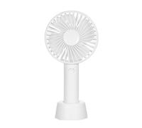 DAM Mini ventilateur portable avec batterie et support de bureau. 11x4x22 cm. Couleur : Blanc