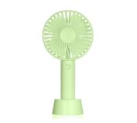 DAM Mini ventilateur portable avec batterie et support de bureau. 11x4x22 Cm. Couleur : Vert