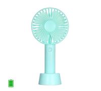 DAM Mini ventilateur portable avec batterie rechargeable et base de table. 11x4x22 cm. Couleur : Bleu Clair