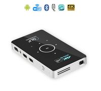 DAM Mini vidéoprojecteur LED portable C6, DLP. Batterie rechargeable, 30 à 120 pouces. Mémoire 32Go. 14,5x8x1,8 Cm. Noir