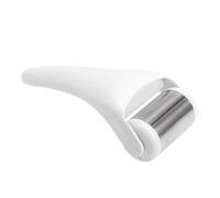 DAM Rouleau à glace pour le visage, instrument de massage et de soins. Roue en acier inoxydable. 9x5x19 cm. Couleur : Gris