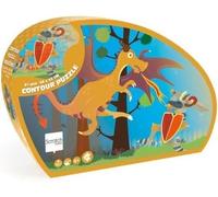 Dam Scratch Contour Puzzle Van Draak avec chevalier - 61 pièces