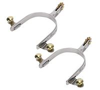 Dam Skerisi 2PCS Éperons De Cheval en Acier Inoxydable, Style Cowboy Western avec Roue en Laiton, Éperons Professionnels pour Cavaliers, Design Léger Et Durable avec Bouton De Ceinture