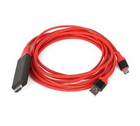 Dam Skerisi Câble adaptateur de type C vers HDMI, câble de charge USB 3.1 pour téléphone vers TV, sortie vidéo Ultra HD 4K à 30 Hz avec alimentation par le câble, câble portable de 6 pieds