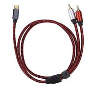 Dam Skerisi Câble audio mâle Type C à 2, adaptateur audio Type C vers double avec puce DAC intégrée pour téléphone mobile, tablette, ordinateur portable et enceintes de cinéma maison o (1m)