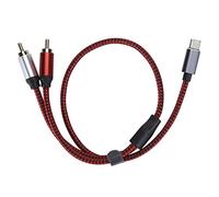 Dam Skerisi Câble audio mâle Type C à 2, adaptateur audio Type C vers double avec puce DAC intégrée pour téléphone mobile, tablette, ordinateur portable et enceintes de cinéma maison o (0,khm)