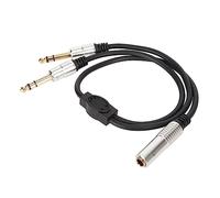 Dam Skerisi Câble Y séparateur 6,35 mm, mono femelle vers double mâle, cordon séparateur audio 1/4 pouce, adaptateur Y blindé plaqué or pour amplificateur, microphone, haut-parleur, guitare, 1