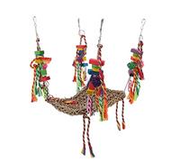 Dam Skerisi Filet en Paille pour l’Escalade des Oiseaux, Jouet d’Escalade pour perroquets avec chaînes en Acier Inoxydable, hamac Naturel et Respirant pour perroquets et Petits Animaux de