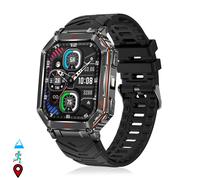 DAM Smartwatch KR92 avec appels BT GPS outils d'exploration ChatGPT et plus de 100 modes sportifs. 4 3x1 3x5 9 cm. Couleur : Noir
