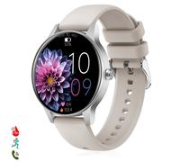 DAM Smartwatch QS80 avec appels BT notifications push. Moniteur sportif et de santé. 4 4x1x4 6 Cm. Couleur : Beige Clair