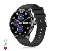 DAM Smartwatch QS80 avec appels BT, notifications push. Moniteur sportif et de santé, thermomètre. 4,4x1,1x3,7 Cm. Couleur: Noir