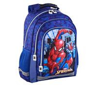DAM Spiderman sac à dos primaire double compartiment, grande capacité et adaptable à un chariot. 28x16x41 Cm. Couleur : Bleu