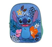 DAM Stitch Tropical Sac à Dos Maternelle 3D. Poche latérale. Dossier rembourré. 24x8x30 Cm. Couleur : Vert