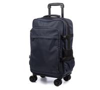 DAM Valise cabine Trolley, en matériau léger et imperméable de haute résistance. 4 roues à 360 et démontables. 35x23x57 Cm. Bleu