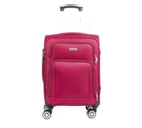 DAM Valise de cabine en tissu, semi-rigide. Verrouillage numérique, 4 roues pivotantes à 360. 37x24x57 Cm. Couleur : Rouge