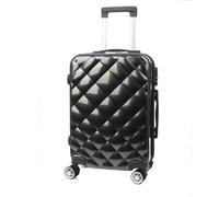 DAM Valise de cabine Trolley en matériau léger ABS + PC haute résistance. Serrure à code et 4 roues à 360. 37x24x56 Cm. Noir