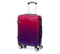 DAM Valise de cabine trolley en PP résistant à la rupture. 4 roues doubles amovibles et pivotantes 360. 38x21x55 cm. Bordeaux