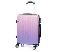 DAM Valise de cabine trolley en PP résistant aux chocs. 4 roues doubles extractibles et pivotantes à 360. 38x21x55 Cm. Rose