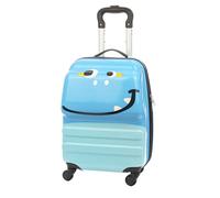 DAM Valise trolley enfants en matériau léger ABS haute résistance. Avec 4 roues pivotantes à 360. Design Monstre Bleu. 32x23x45 cm